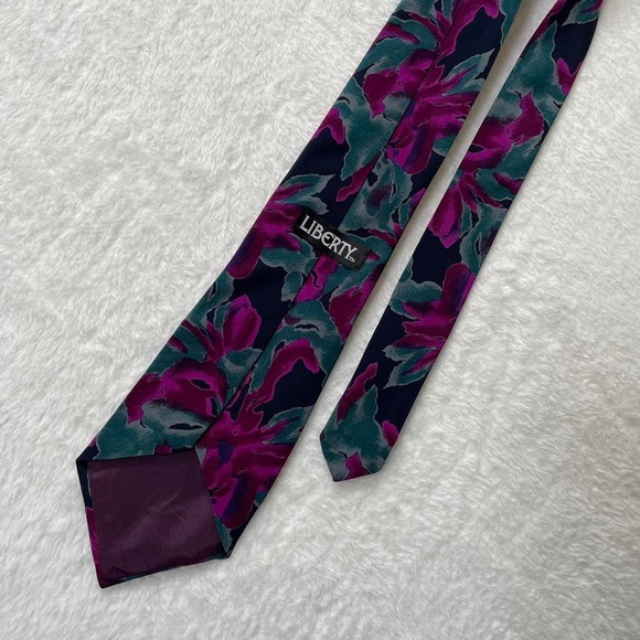 liberty Other - Mens Liberty Floral Tie 100% Silk Navy & Purple.